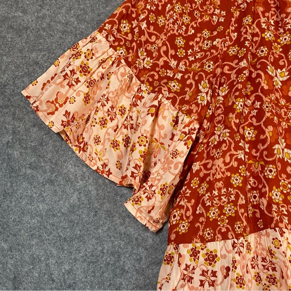 Cato Tiered Floral Print Bohemian Blouse Bell Sleeves Size 22/24 NWT - Picture 3 of 12